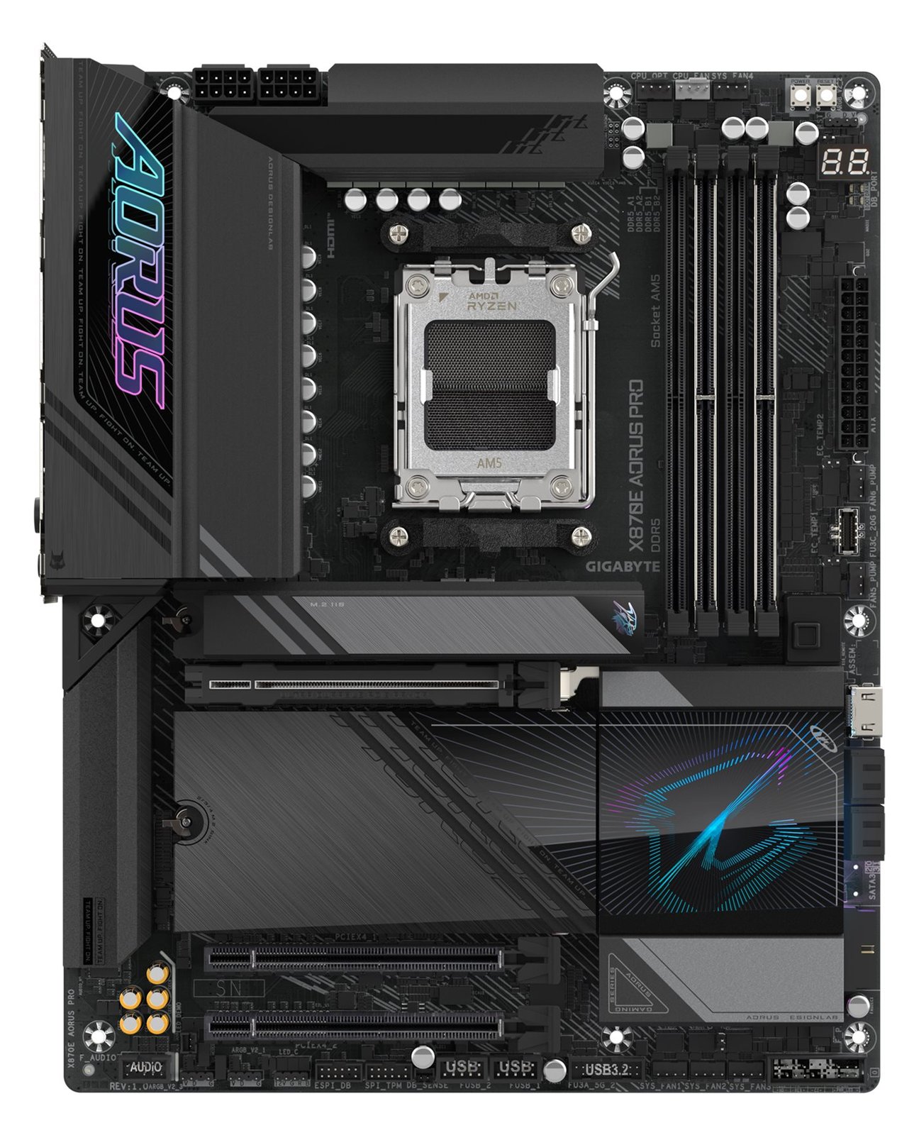Gigabyte AORUS X870E PRO - Motherboard - ATX - Socket AM5 - AMD X870E Chipsatz - USB-C 3.2 Gen 2x2, USB4, USB 3.2 Gen 1 von LumaTech