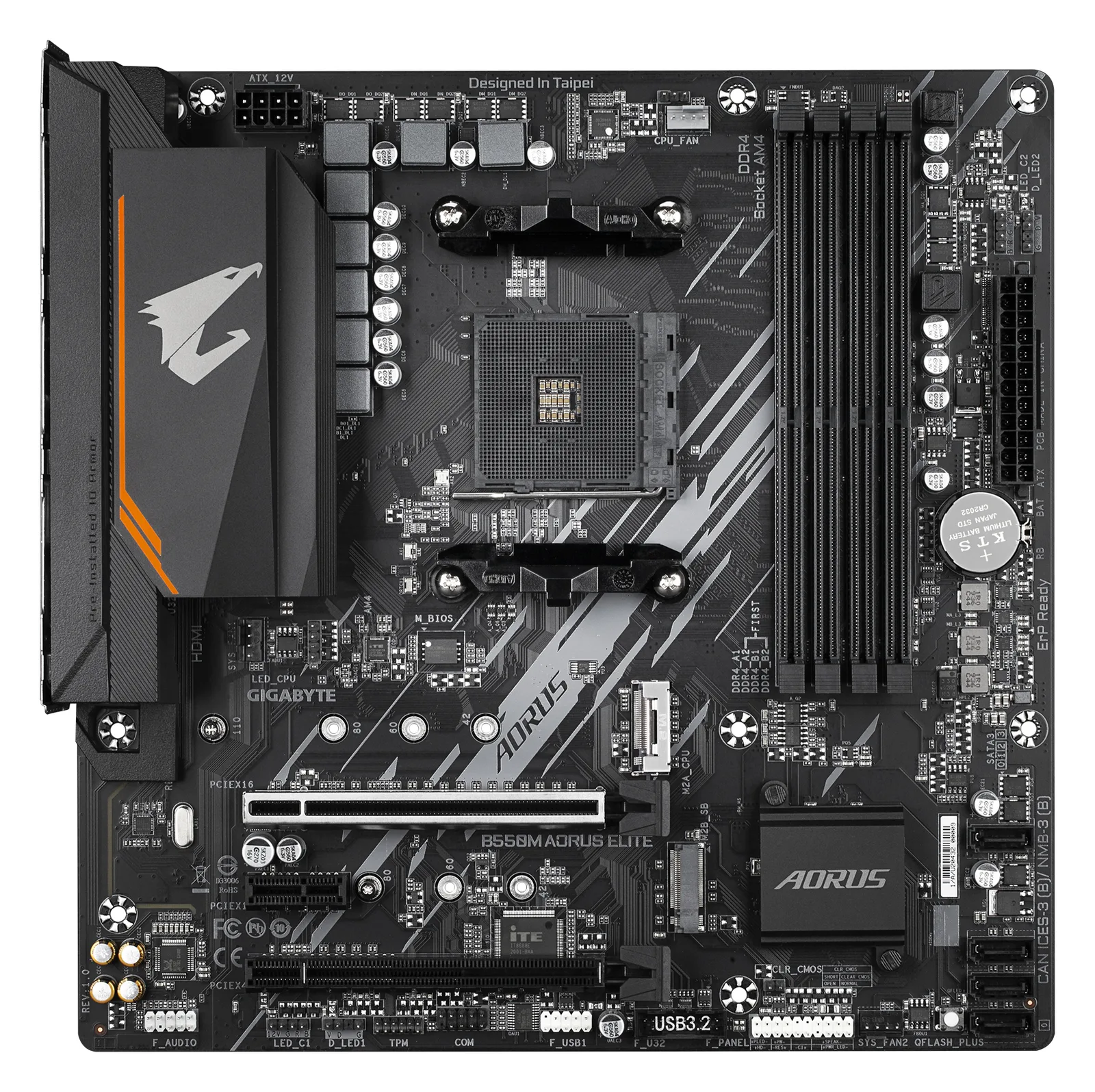 Gigabyte B550M AORUS ELITE - 1.0 - Motherboard - micro ATX - Socket AM4 - AMD B550 Chipsatz, Ansicht 2