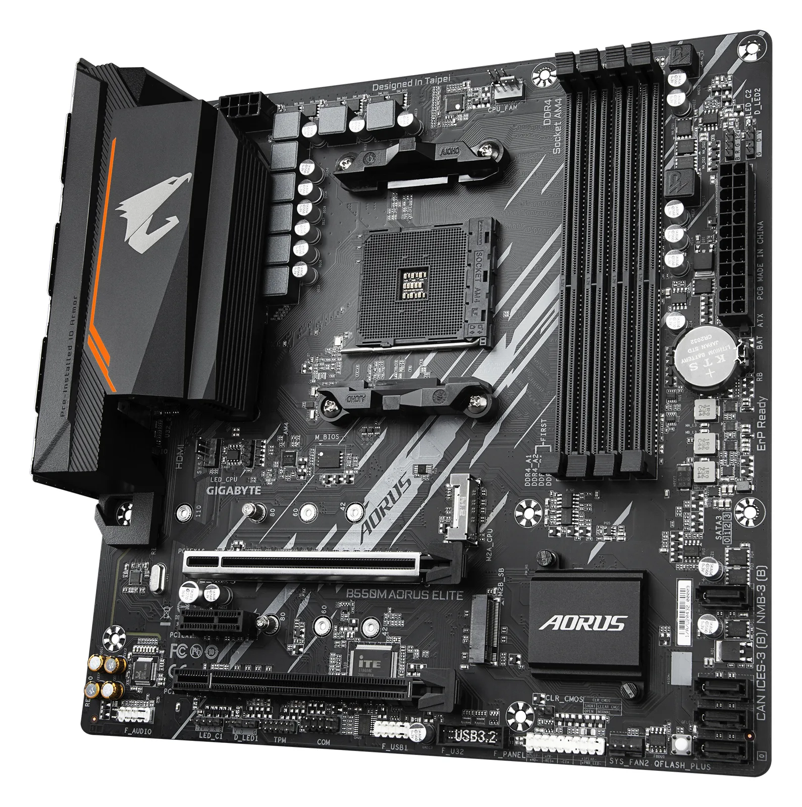 Gigabyte B550M AORUS ELITE - 1.0 - Motherboard - micro ATX - Socket AM4 - AMD B550 Chipsatz, Ansicht 3