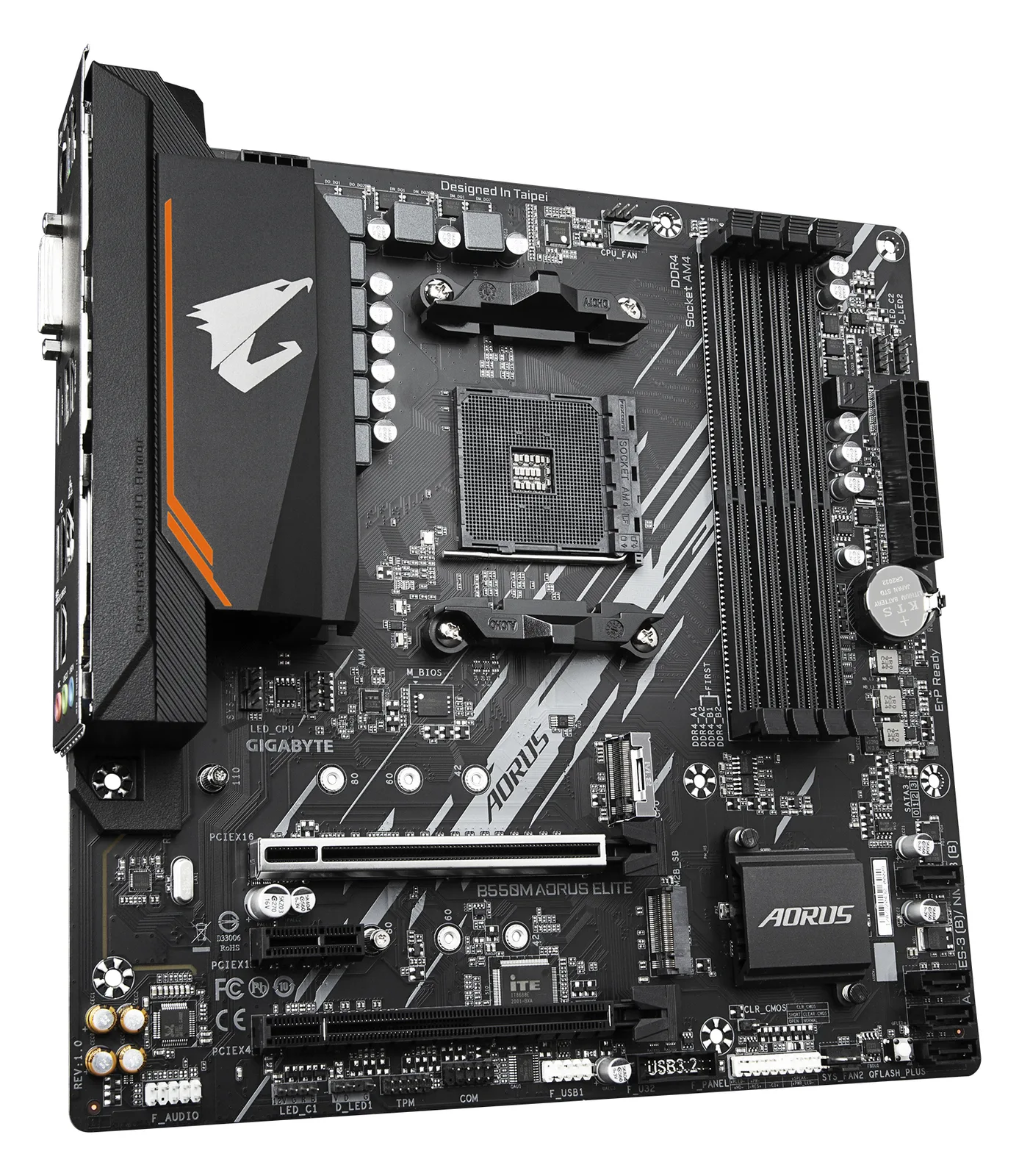 Gigabyte B550M AORUS ELITE - 1.0 - Motherboard - micro ATX - Socket AM4 - AMD B550 Chipsatz, Ansicht 4