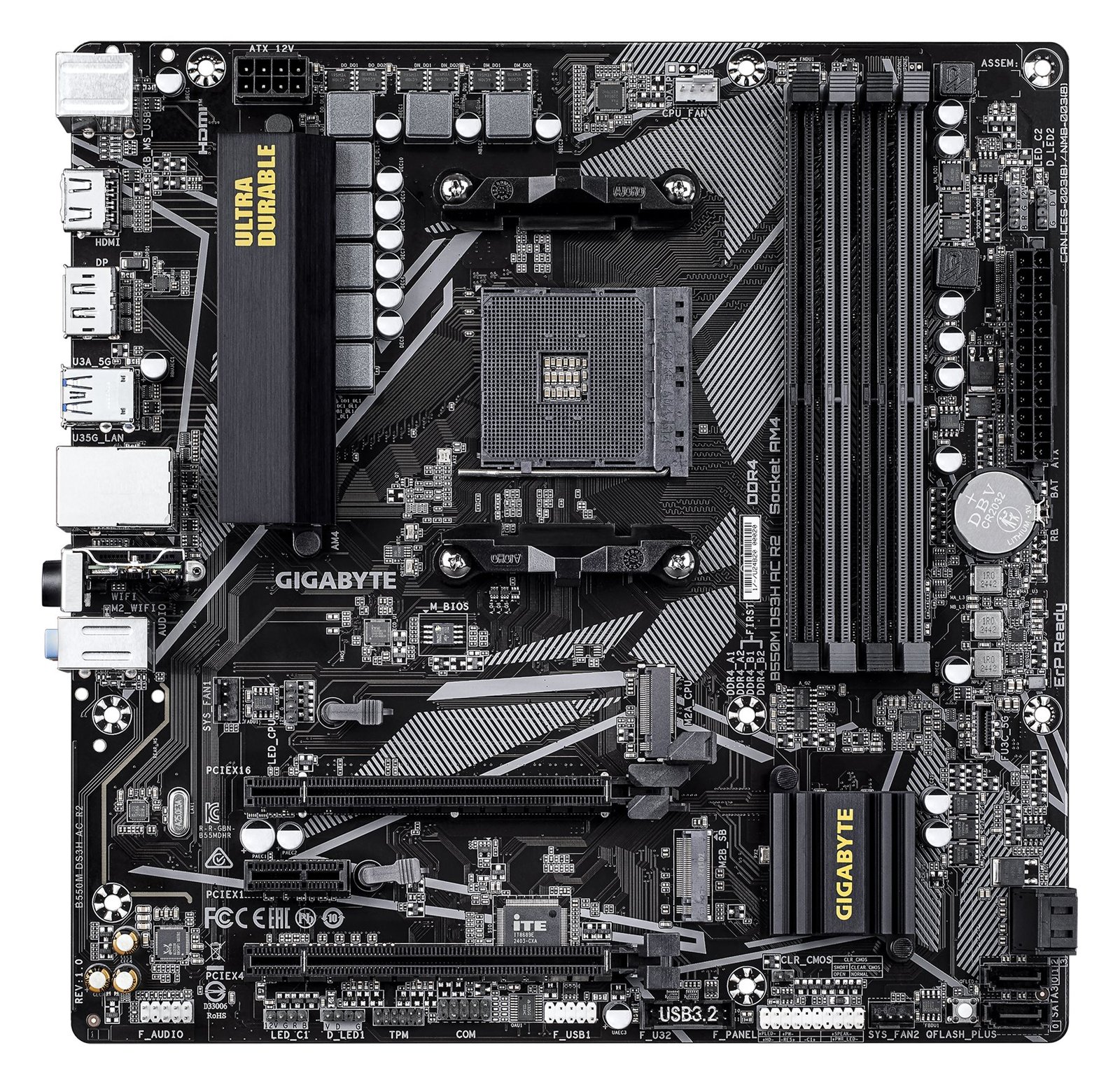 Gigabyte B550M DS3H AC R2 - Motherboard - micro ATX - Socket AM4 - AMD B550 Chipsatz - USB 3.2 Gen 1 - Onboard-Grafik von LumaTech