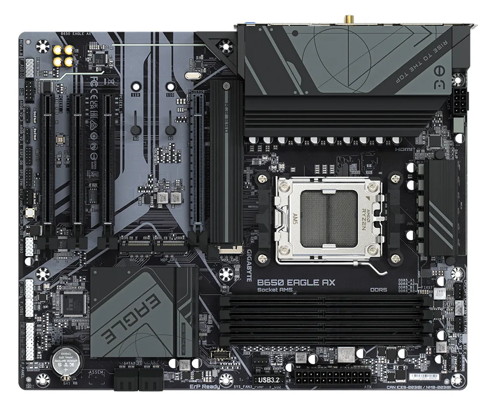 Gigabyte B650 EAGLE AX - Motherboard - ATX - Socket AM5 - AMD B650 Chipsatz - USB 3.2 Gen 1, USB 3.2 Gen 2, Ansicht 3