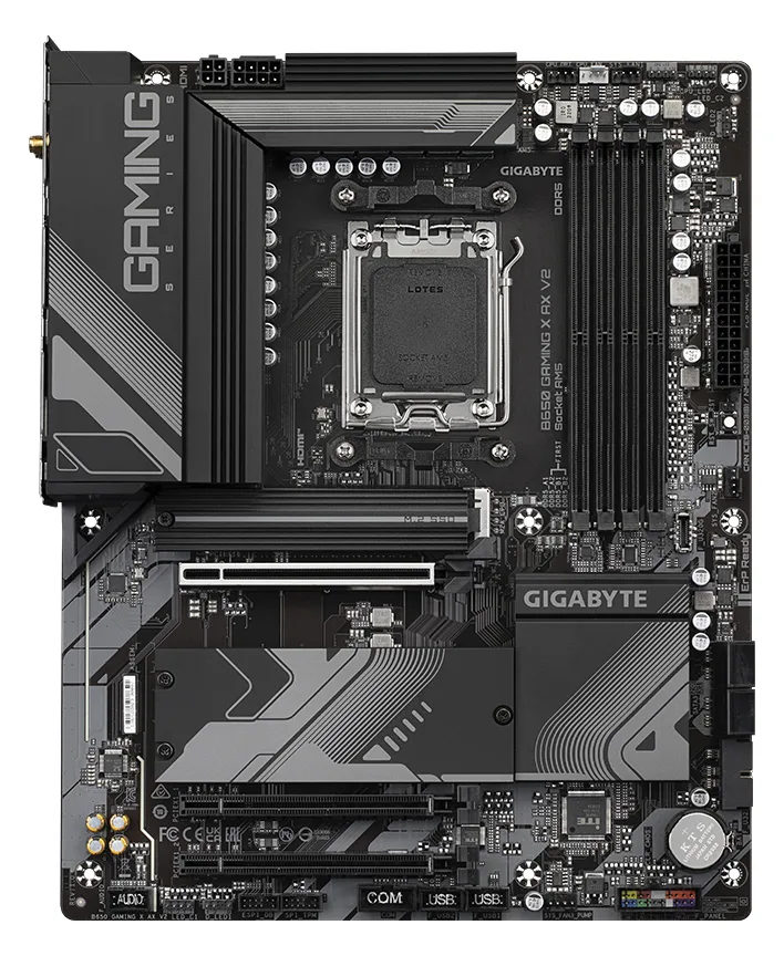 Gigabyte B650 GAMING X AX V2 - 1.X - Motherboard - ATX - Socket AM5 - AMD B650 Chipsatz - USB 3.2 Gen 1, USB 3.2 Gen 2, Ansicht 3