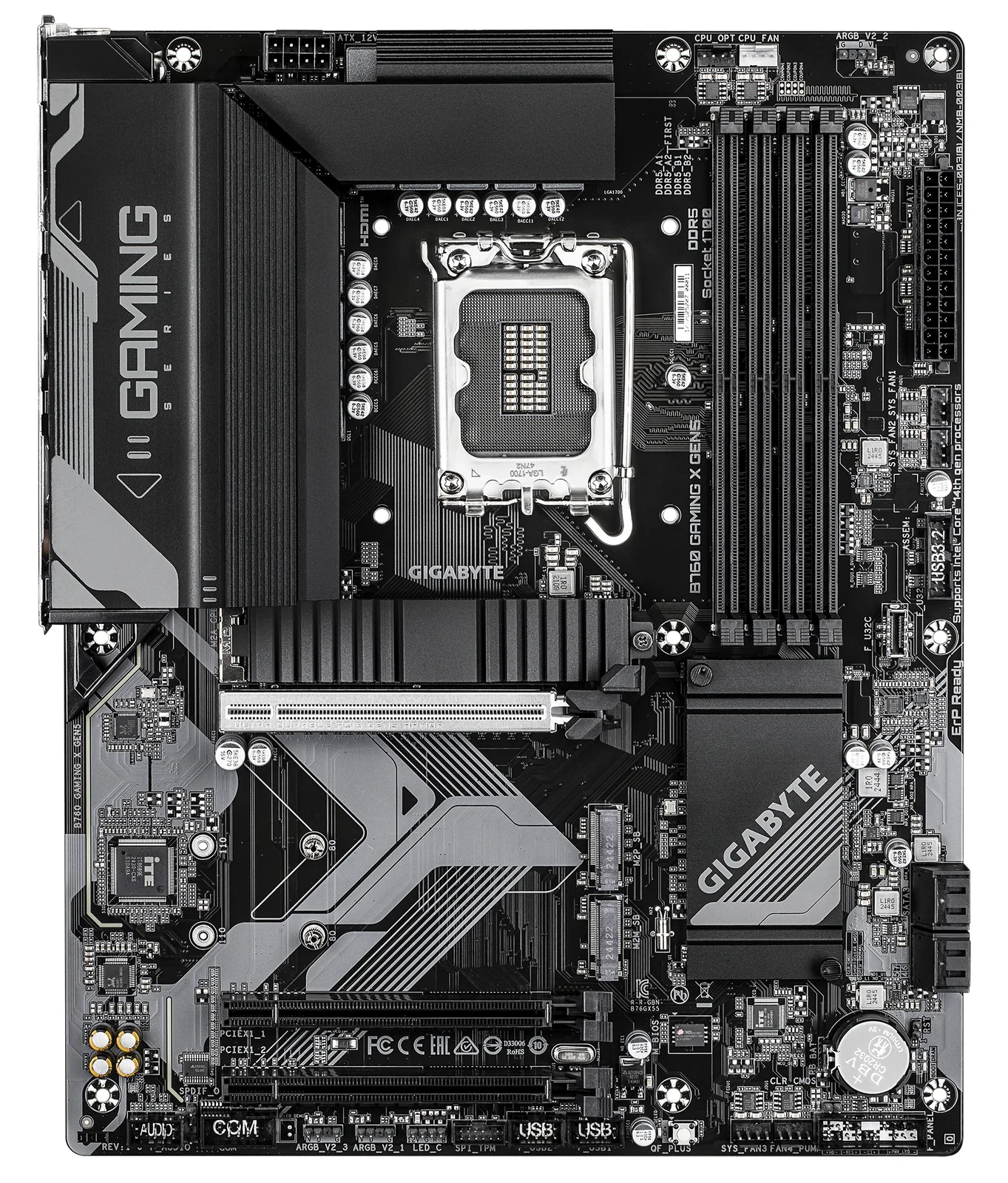 Gigabyte B760 GAMING X GEN5 - Motherboard - ATX - LGA1700-Sockel - B760 Chipsatz - USB-C 3.2 Gen2, USB-C 3.2 Gen 1…, Ansicht 2