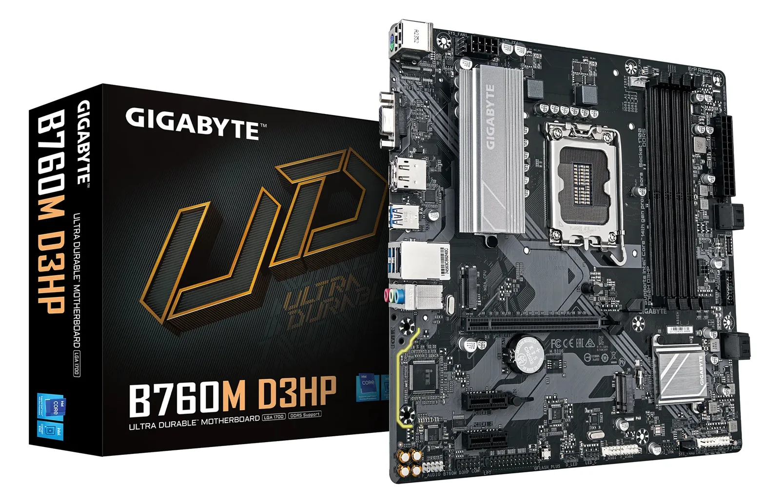 Gigabyte B760M D3HP - Motherboard - micro ATX - LGA1700-Sockel - B760 Chipsatz - USB-C 3.2 Gen 1, USB 3.2 Gen 1, Ansicht 4