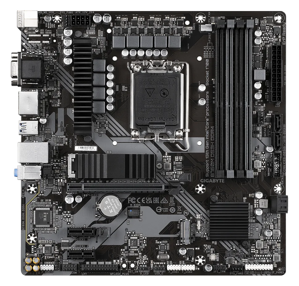 Gigabyte B760M DS3H DDR4 - 1.0 - Motherboard - micro ATX - LGA1700-Sockel - B760 Chipsatz, Ansicht 2