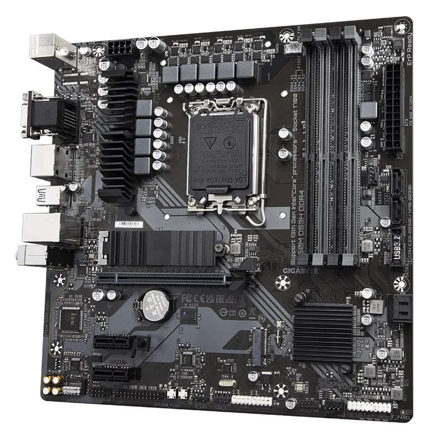 Gigabyte B760M DS3H DDR4 - 1.0 - Motherboard - micro ATX - LGA1700-Sockel - B760 Chipsatz, Ansicht 4