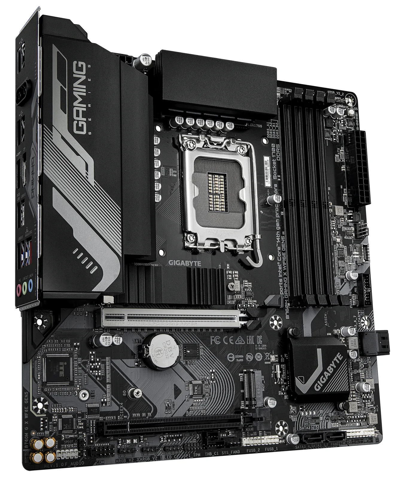 Gigabyte B760M GAMING X WIFI6E GEN5 - Motherboard - micro ATX - LGA1700-Sockel - B760 Chipsatz - USB-C 3.2 Gen2…, Ansicht 3
