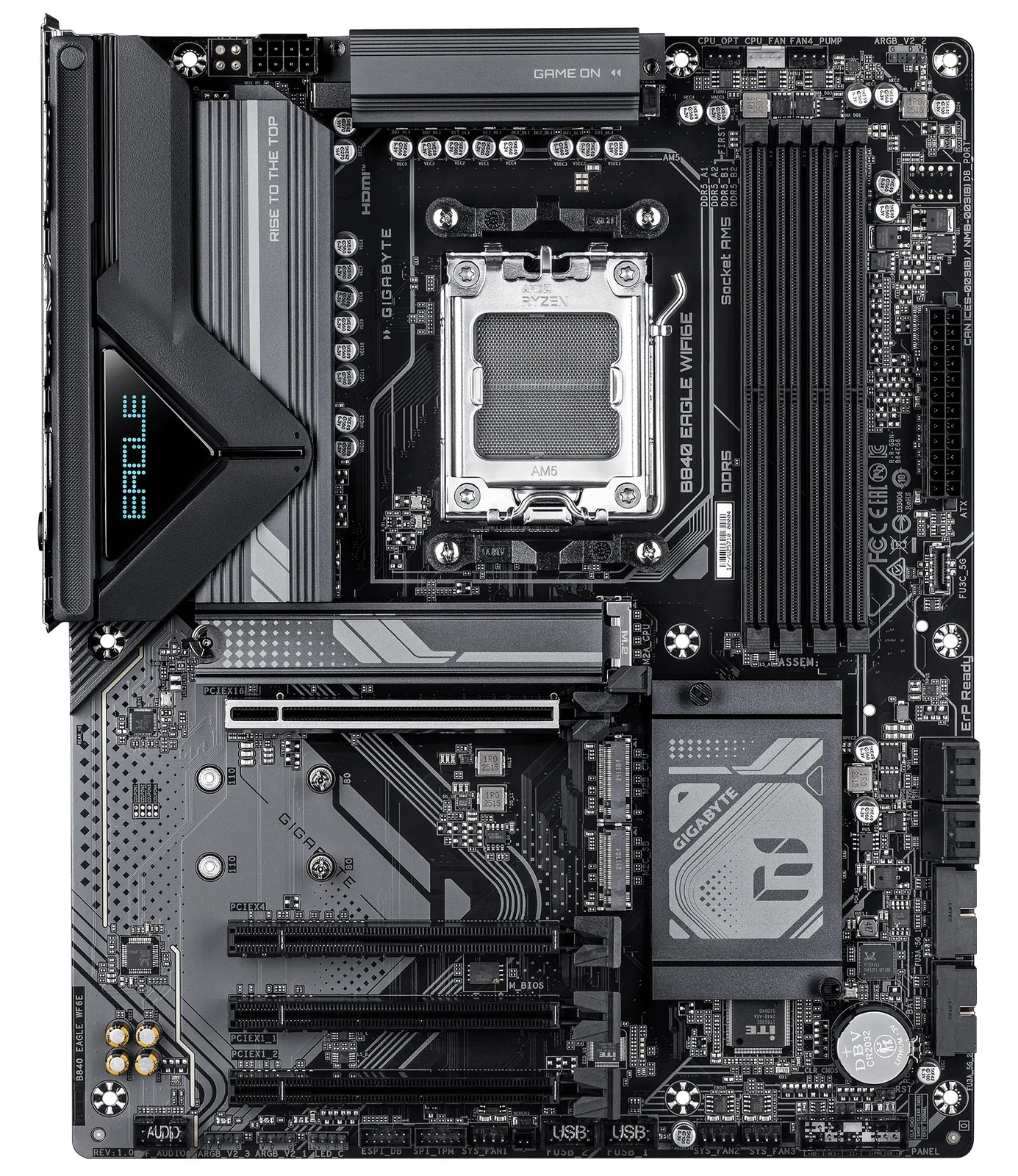 Gigabyte B840 EAGLE WIFI6E - Motherboard - ATX - Socket AM5 - AMD B840 Chipsatz - USB-C 3.2 Gen 1, USB 3.2 Gen 1…, Ansicht 2