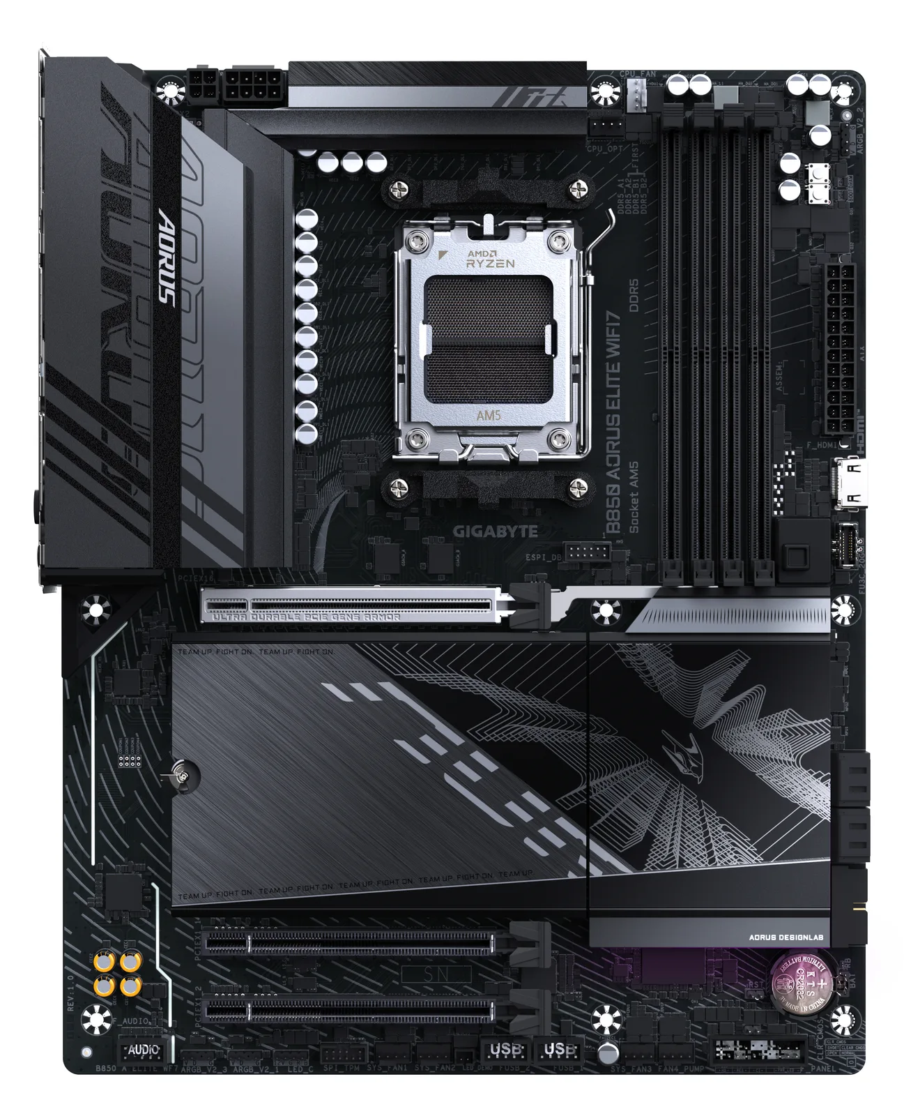 Gigabyte B850 AORUS ELITE WF7 ATX Mainboard - AM5 - DDR5, Ansicht 2