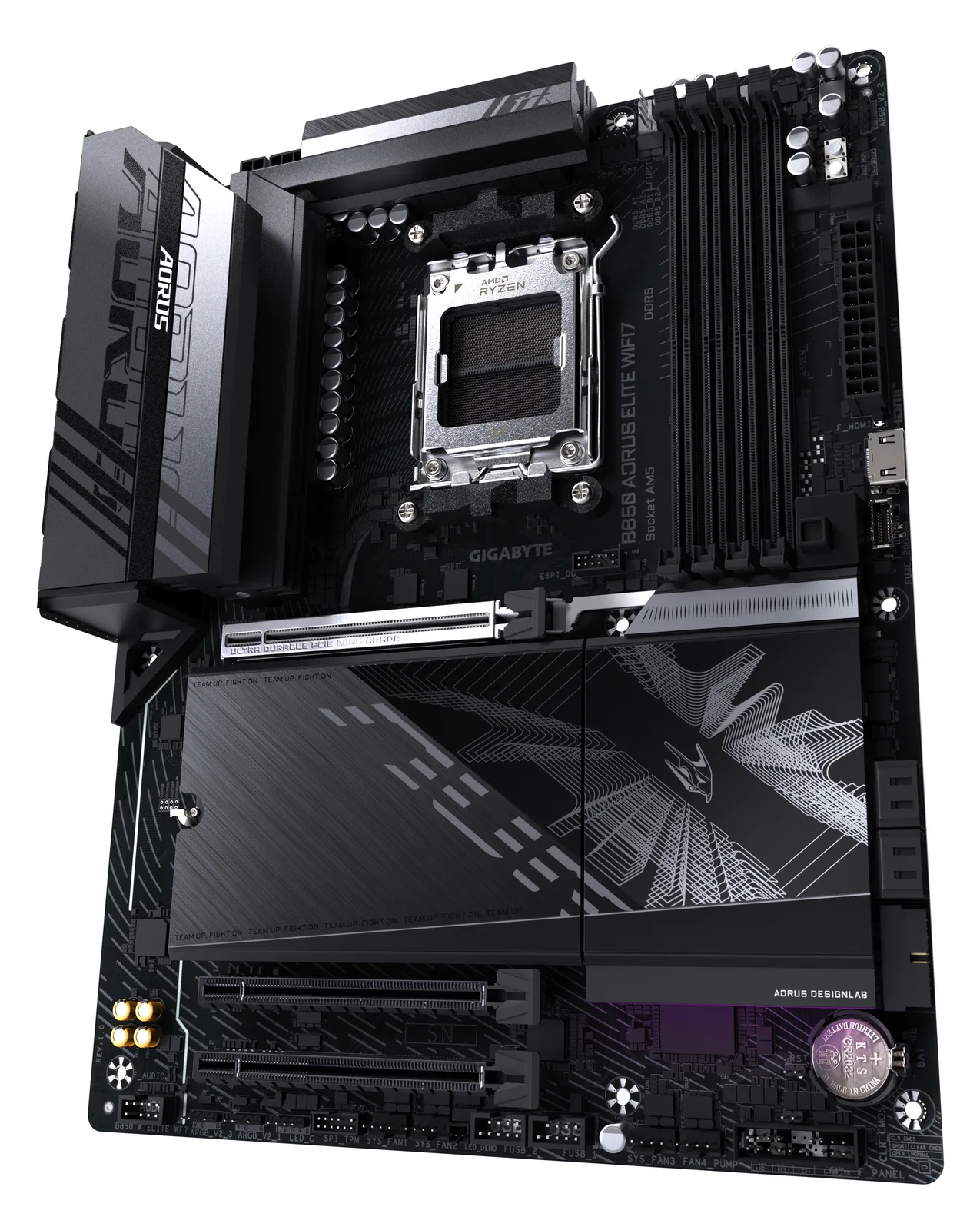 Gigabyte B850 AORUS ELITE WF7 ATX Mainboard - AM5 - DDR5, Ansicht 4