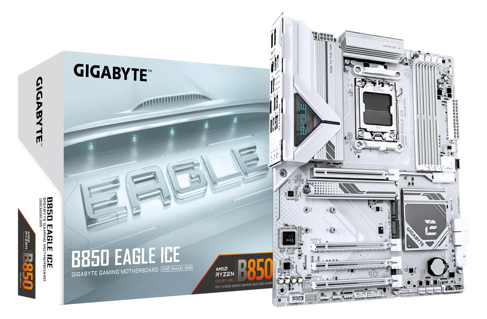 Gigabyte B850 EAGLE ICE - Motherboard - ATX - Socket AM5 - AMD B850 Chipsatz - USB-C 3.2 Gen 1, USB 3.2 Gen 2…, Ansicht 4