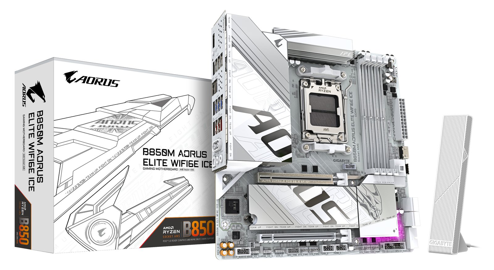 Gigabyte B850M AORUS ELITE WF6E ICE mATX Mainboard - AM5 - DDR5 von LumaTech