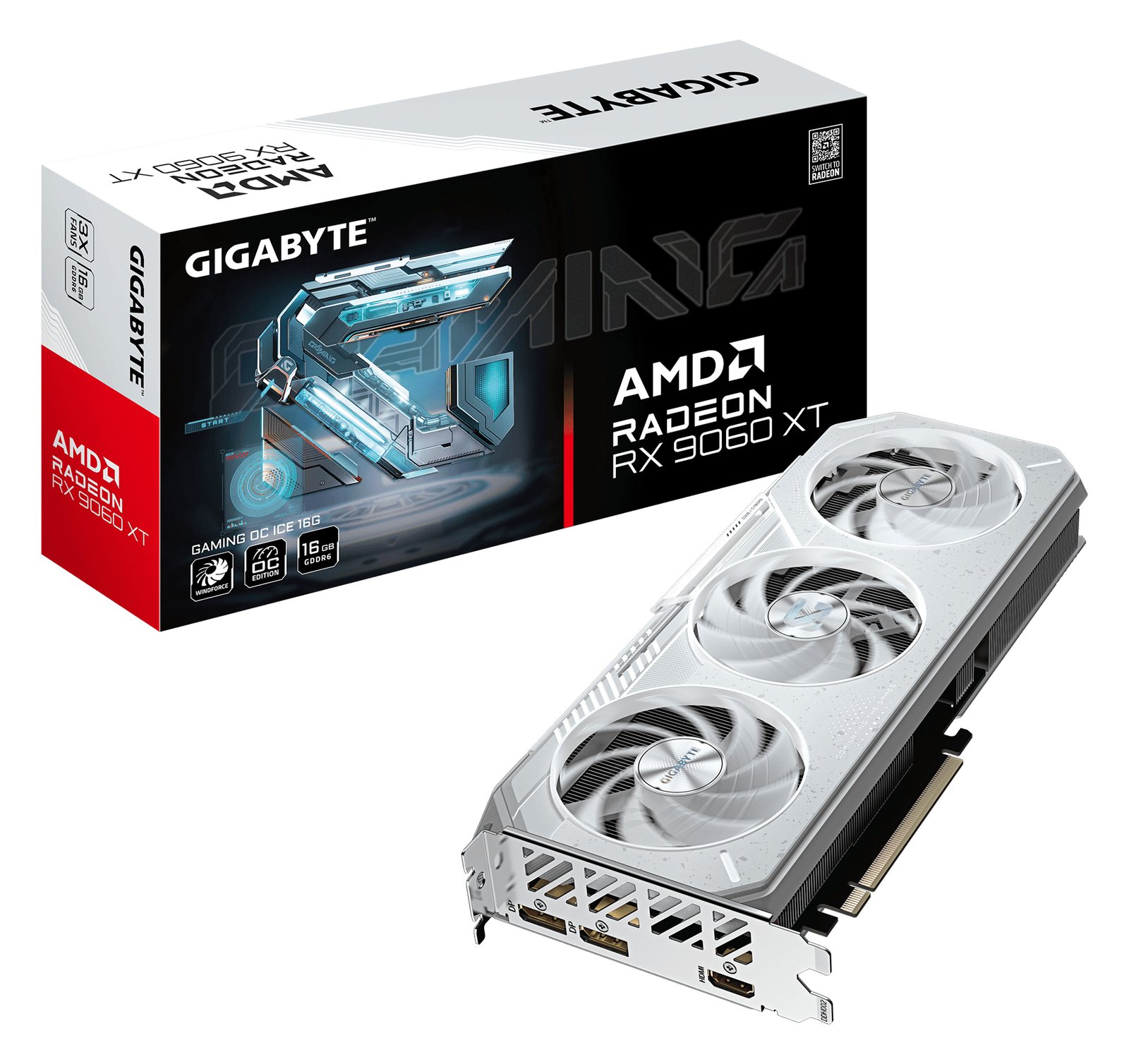 Gigabyte GV-R906XGAMINGOCICE-16GD Gaming Radeon RX 9060 XT OC ICE GDDR6 - Grafikkarte - PCI-Express von LumaTech