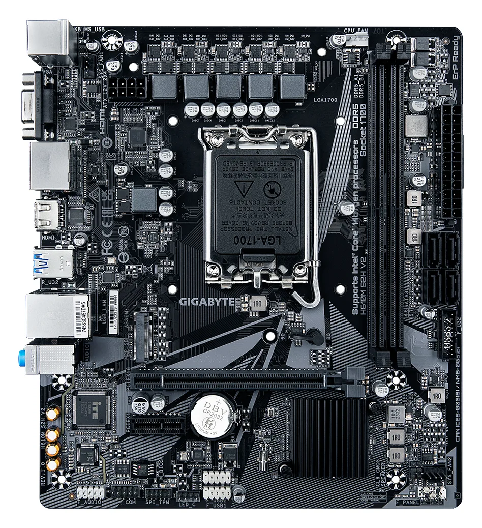 Gigabyte H610M S2H V2 DDR4 - 1.0 - Motherboard - micro ATX - LGA1700-Sockel - H610 Chipsatz - USB 3.2 Gen 1, Ansicht 2