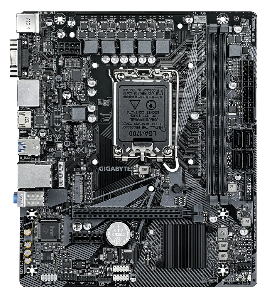Gigabyte H610M S2H V3 DDR4 - 1.0 - Motherboard - micro ATX - LGA1700-Sockel - H610 Chipsatz - USB 3.2 Gen 1, Ansicht 2