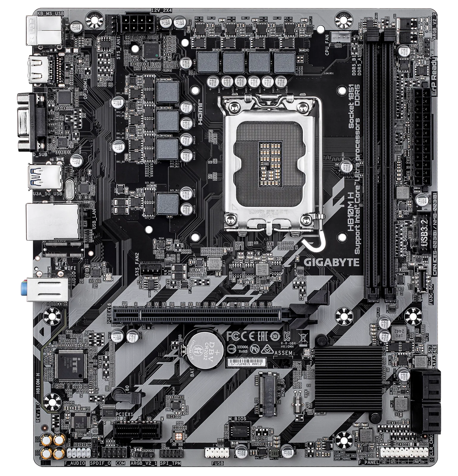 Gigabyte H810M H H810 S1851 mATX DDR5 - Mainboard - Intel H810, Ansicht 3
