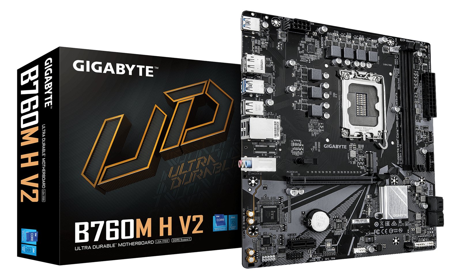 Gigabyte Mainboard GIGABYTE Intel B760 Express LGA1700 Micro-ATX Memory DDR5 Atminties lizdai 2 B760MHV21.0 von LumaTech
