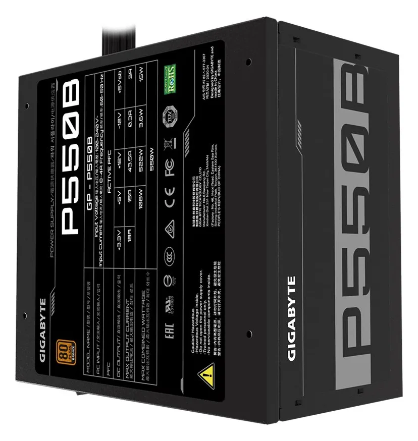 Gigabyte P550B - Netzteil (intern) - ATX12V 2.31, Ansicht 4
