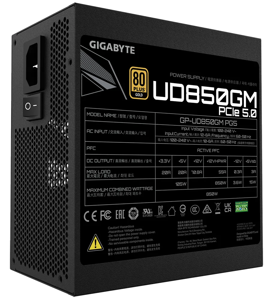 Gigabyte UD850GM PG5 2.0 - Netzteil (intern), Ansicht 6