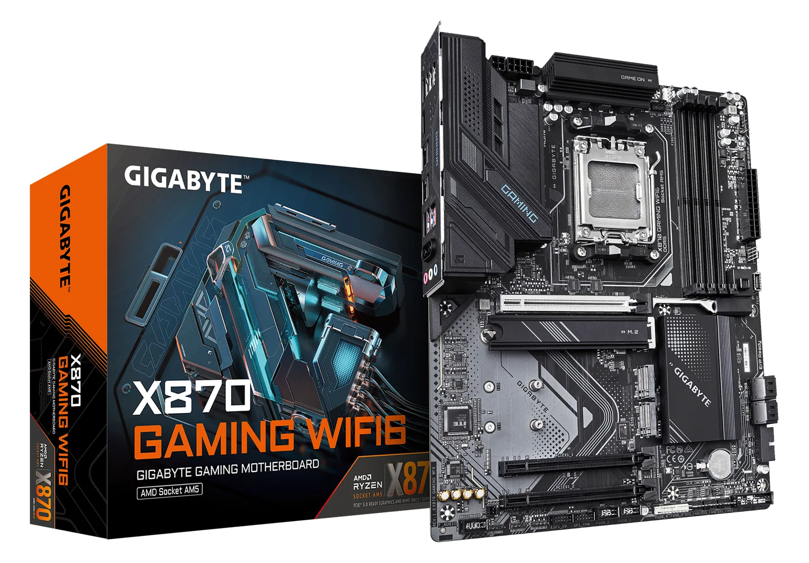 Gigabyte X870 GAMING WIFI6 - Motherboard - ATX - Socket AM5 - AMD X870 Chipsatz - USB4, USB 3.2 Gen 2, USB 3.2 Gen 1, Ansicht 4