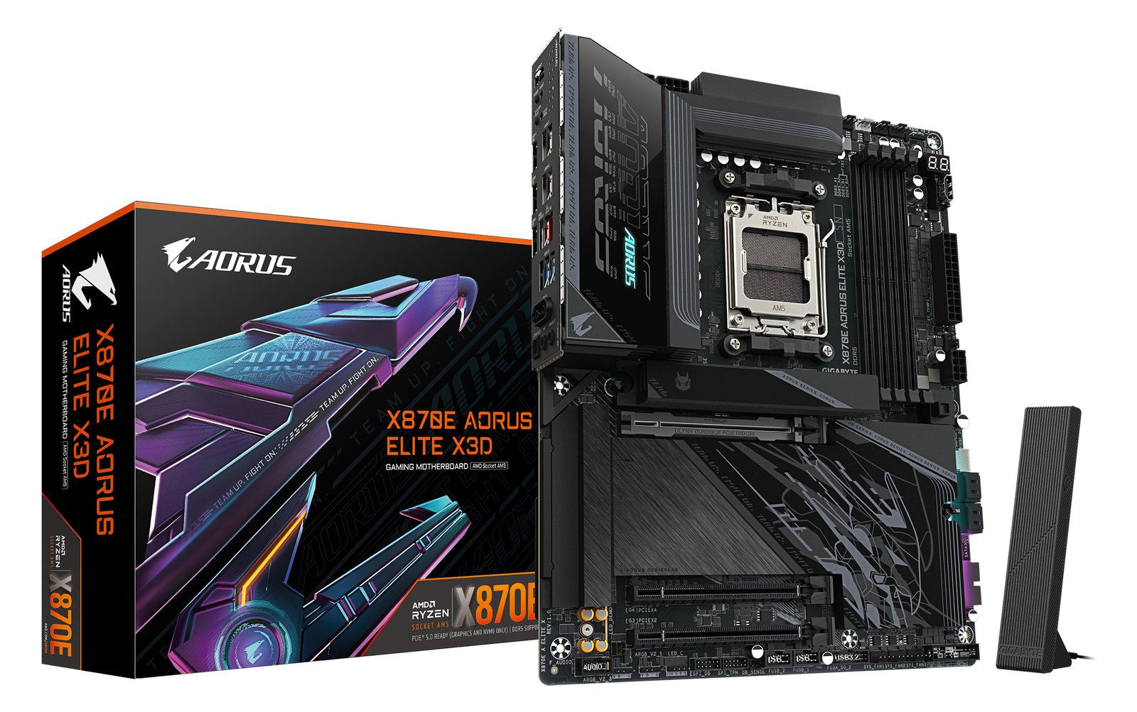 Gigabyte X870E AORUS ELITE X3D Mainboard – Unterstützt AMD Ryzen 9000 Prozessoren - ATX - AMD AM5 von LumaTech