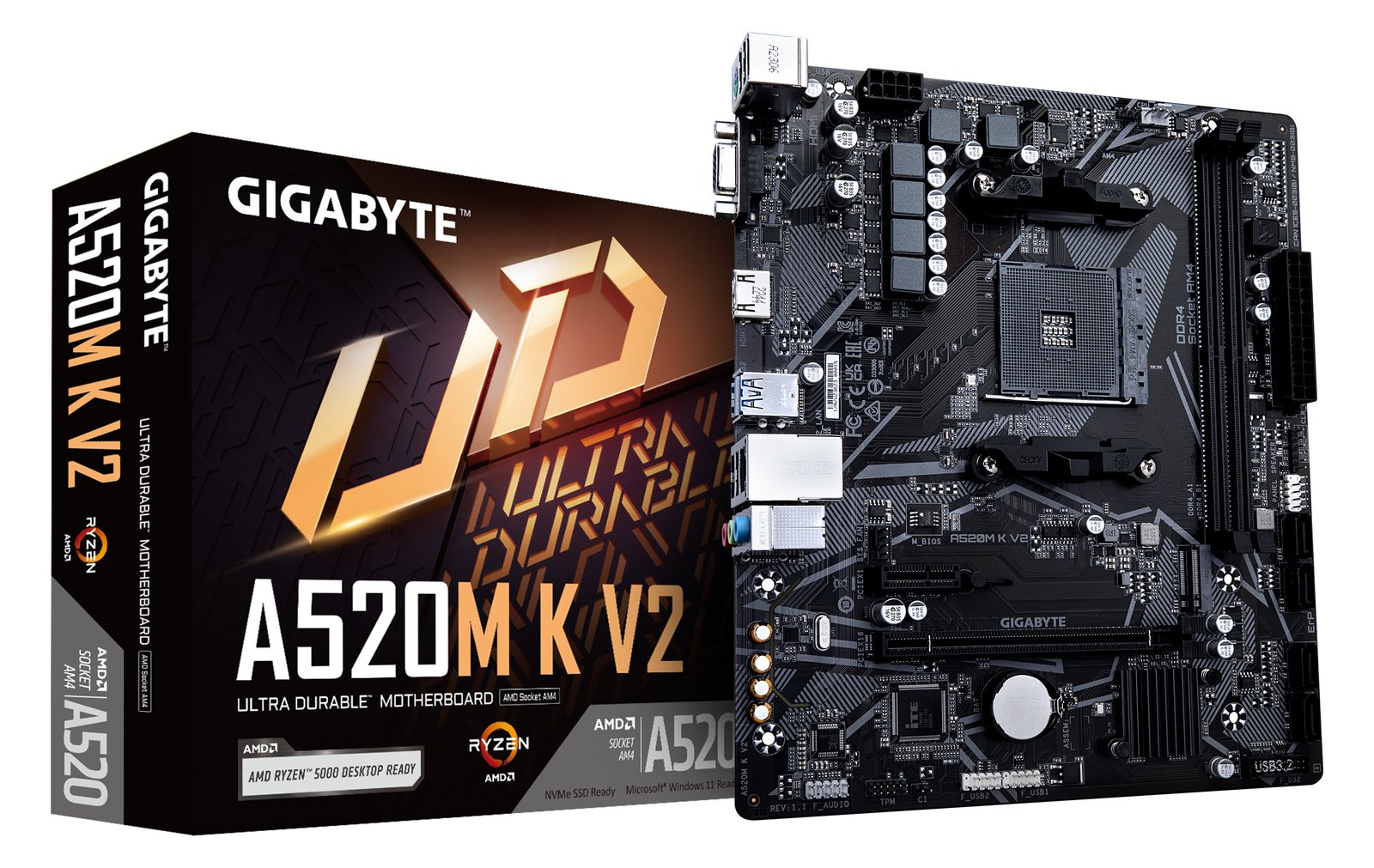 Gigabyte A520M K V2 - 1.0 - Motherboard - micro ATX - Socket AM4 - AMD A520 Chipsatz von LumaTech