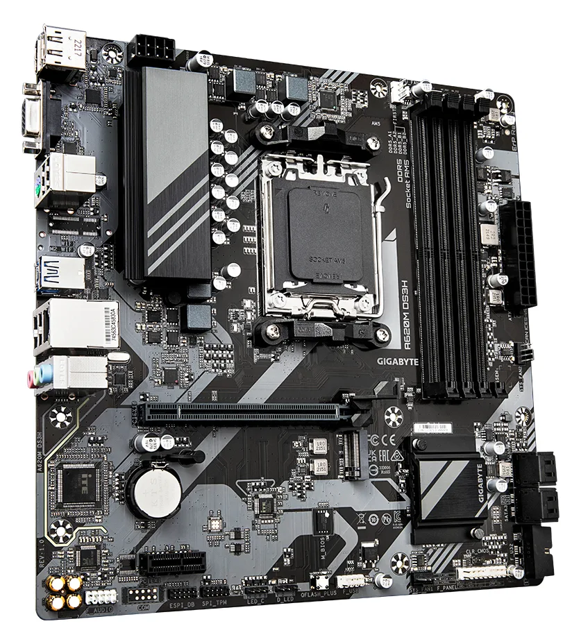 Gigabyte A620M DS3H - 1.0 - Motherboard - micro ATX - Socket AM5 - AMD A620 Chipsatz, Ansicht 4
