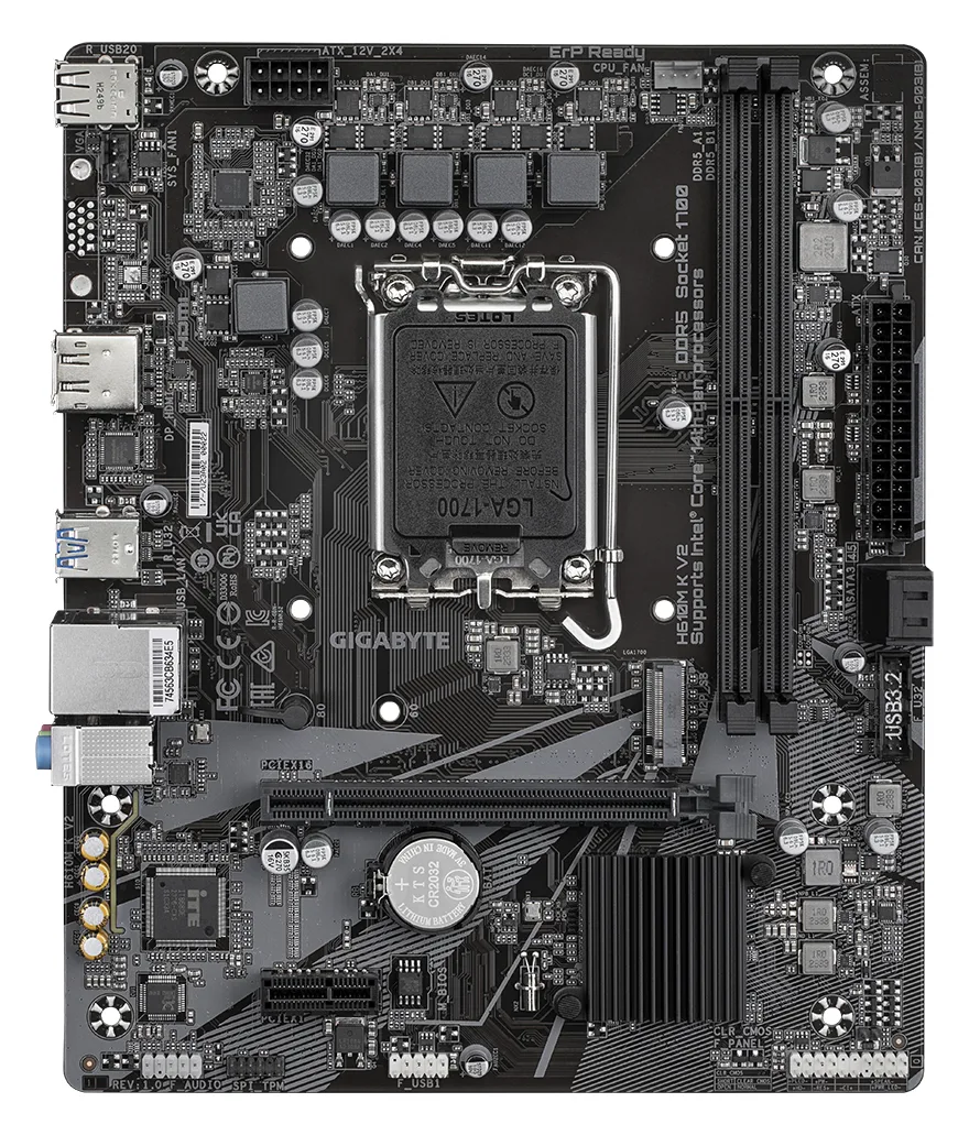 Gigabyte H610M K V2 - 1.0 - Motherboard - micro ATX - LGA1700-Sockel - H610 Chipsatz - Gigabit LAN - Onboard-Grafik, Ansicht 2