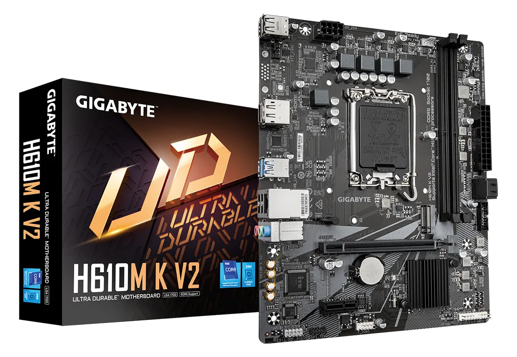 Gigabyte H610M K V2 - 1.0 - Motherboard - micro ATX - LGA1700-Sockel - H610 Chipsatz - Gigabit LAN - Onboard-Grafik, Ansicht 4
