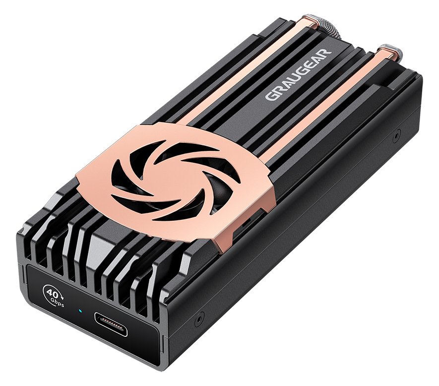 GrauGear externes Gehäuse M.2NVMe SSD PCIe4.0 40Gbit - Gehäuse - Lüfter von LumaTech