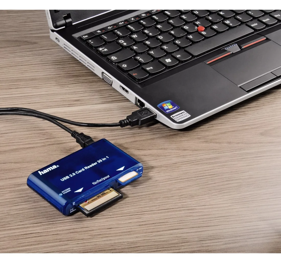 Hama USB 2.0 30 in 1 CardReaderWriter - Kartenleser - 35-in-1 (CF I, CF II, MS, MS PRO, Microdrive, MMC, SD, MS Duo...), Ansicht 4