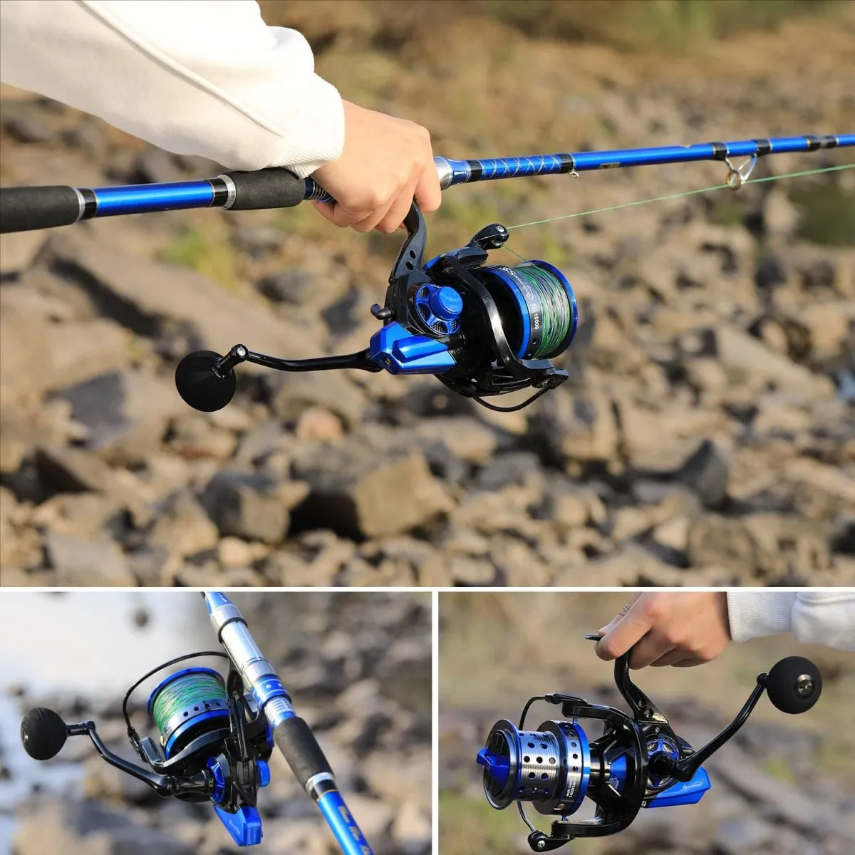 Sougayilang Spinning Reels 10000 Series Surf Fishing Reels, Ultra Smooth Powerful with CNC Aluminum Spool, Inshore & Offshore Saltwater Fishing — Bild 6