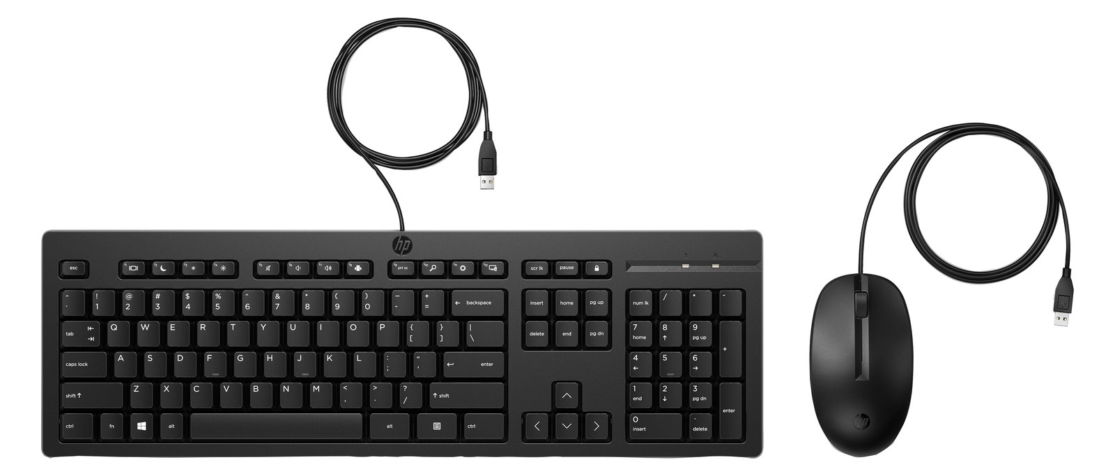 HP 225 - Tastatur-und-Maus-Set - beidhändig, 3-Zonen-Layout, Standard-Tastenweg - TL: US, QWERTY