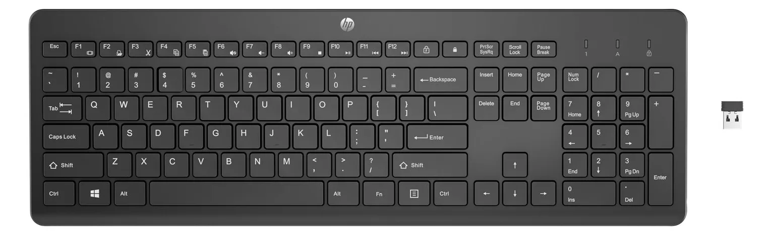 HP 230 - Tastatur - kabellos - 2.4 GHz - TL: Deutsch, QWERTZ, Ansicht 4