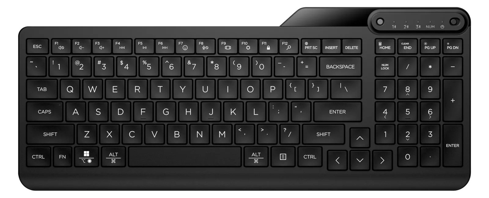 HP 460 - Tastatur - Multi-Device, schnelle Kopplung, kompakt mit Ziffernblock, 2-Zonen-Layout - TL: Nordisch, QWERTY, Ansicht 4