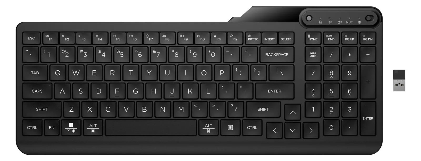 HP 475 - Tastatur - Dual-Mode, Multi-Device, kompakt, 2-Zonen-Layout, 12 programmierbare Tasten - TL: Deutsch, QWERTZ, Ansicht 5