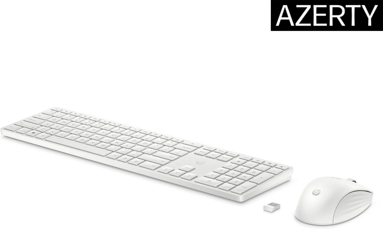 HP 650 Wireless-Tastatur und -Maus - Volle Größe (100%) - Kabellos - RF Wireless - Membran Key Switch - Weiß, Ansicht 2