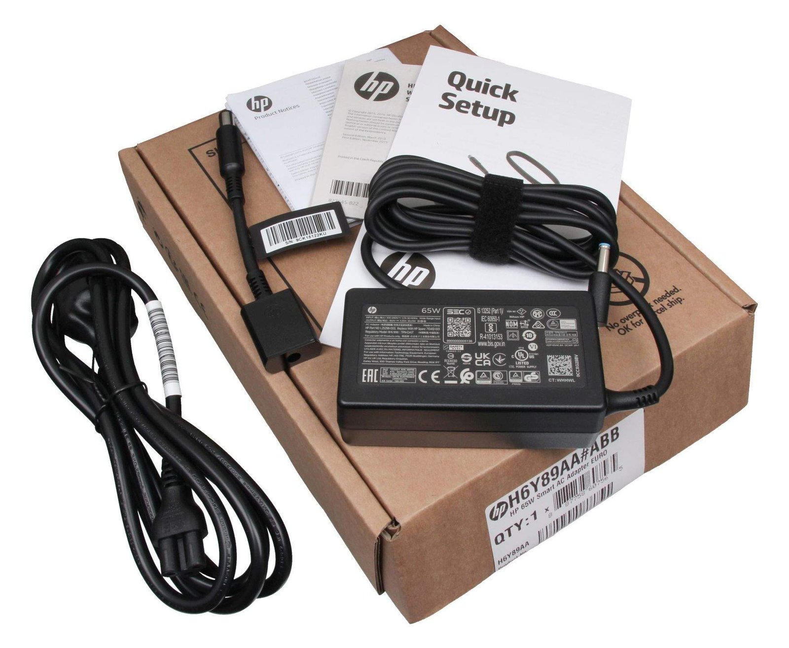 HP AC Adapter 3.33A includes power cable