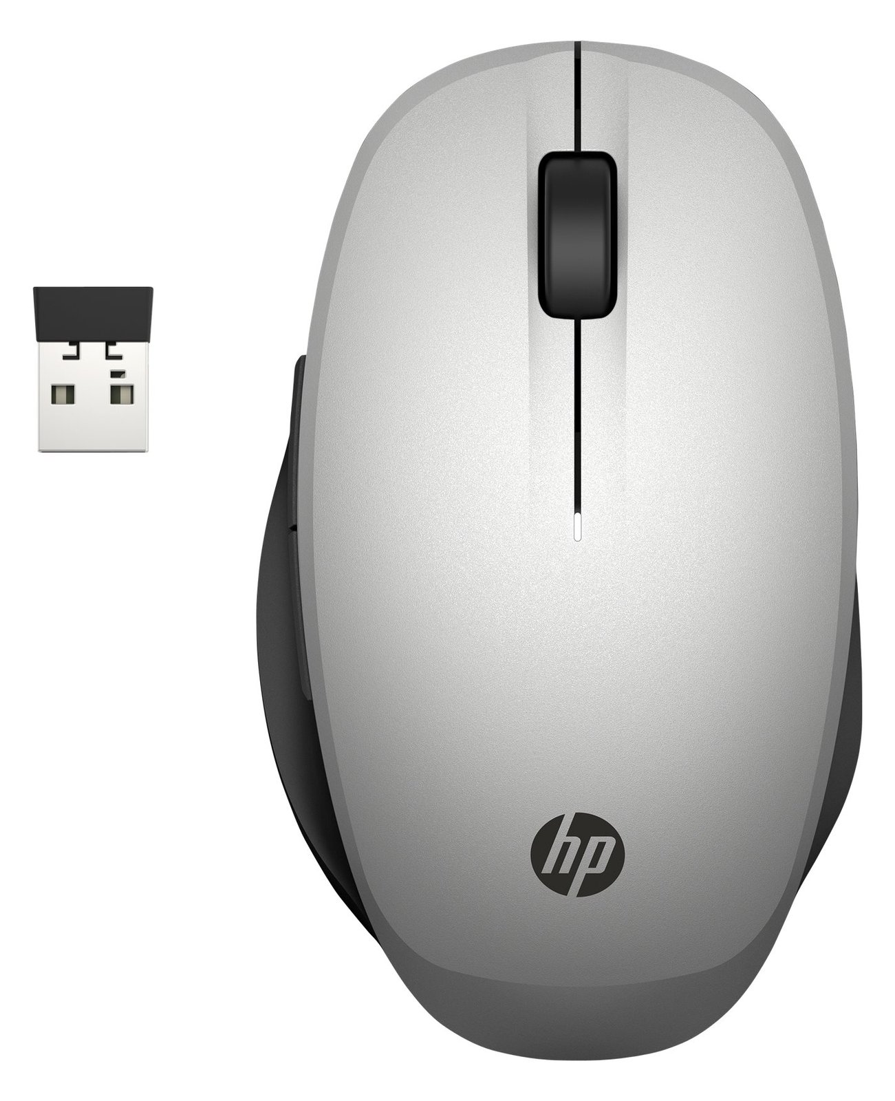 HP Dual Mode - Maus - optisch - kabellos - Bluetooth, 2.4 GHz - kabelloser Empfänger (USB)