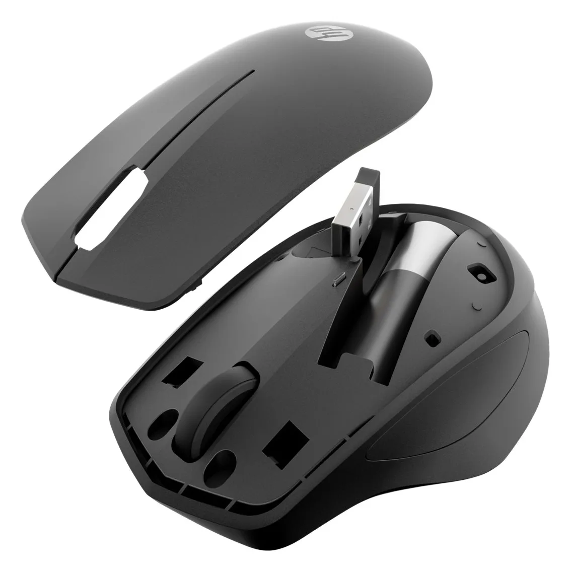 HP Silent 280M - Maus - kabellos - kabelloser Empfänger (USB), Ansicht 3