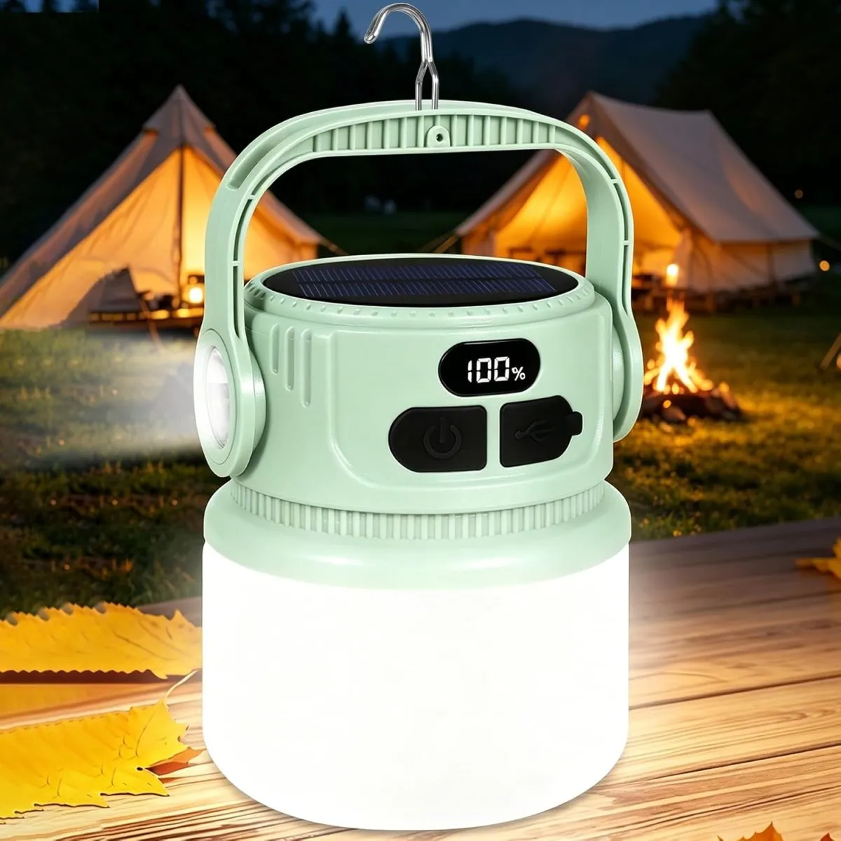 2400mAh Camping Laterne mit Haken 6 Leuchtmodi Dimmbar, Superhell Zeltlampe Notlicht für Stromausfall,IPX5 Wasserdicht Outdoor Lampe für Wandern Angeln Notfälle
