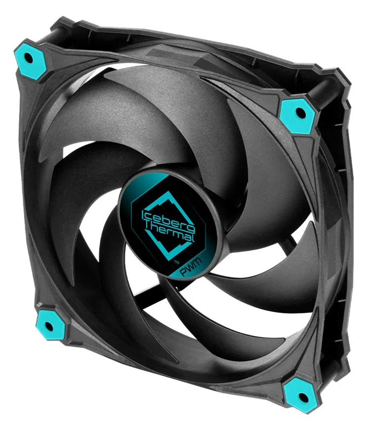 Iceberg Thermal IceGale - Gehäuselüfter - 120 mm - Schwarz (Packung mit 3), Ansicht 3
