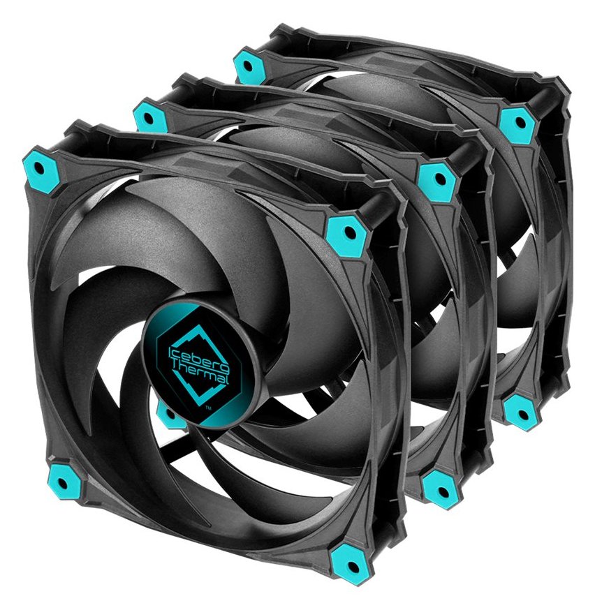 Iceberg Thermal IceGale - Gehäuselüfter - 120 mm - Schwarz (Packung mit 3) von LumaTech