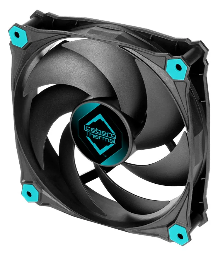 Iceberg Thermal IceGale - Gehäuselüfter - 120 mm - Schwarz (Packung mit 3), Ansicht 3