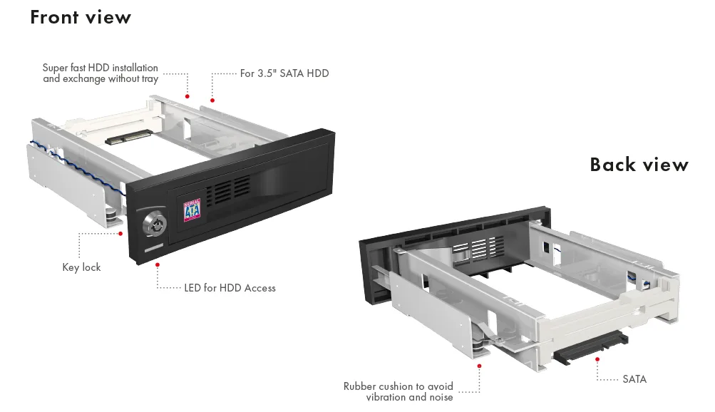 ICY BOX IB-168SK-B - Mobiles Speicher-Rack - 3.5 (8.9 cm), Ansicht 2