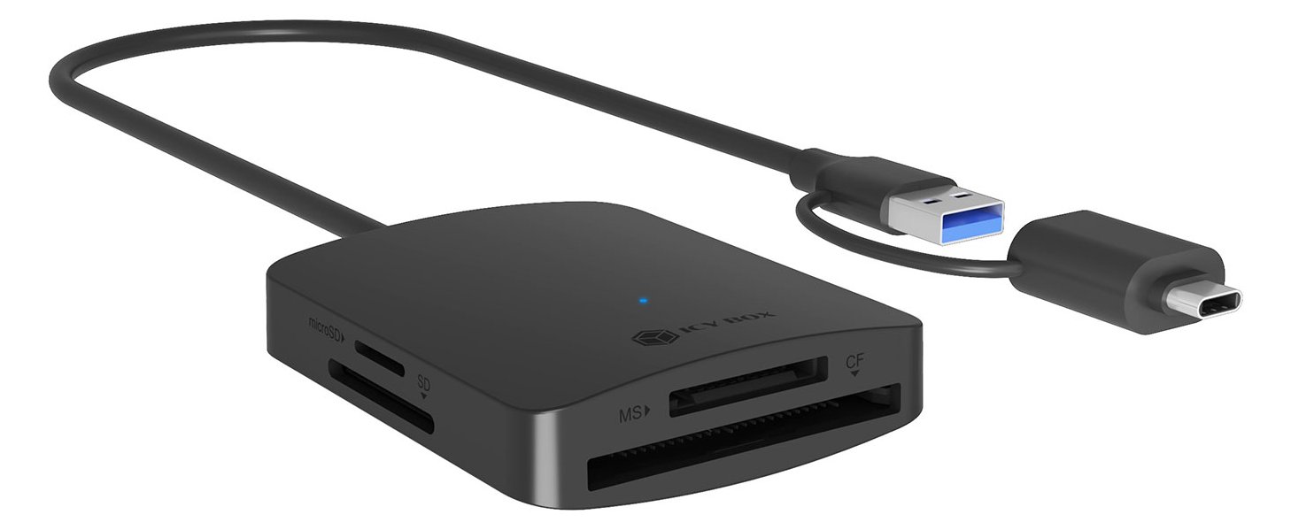 ICY BOX IB-CR302-CU3 - Kartenleser (SDHC, SDXC, SD, microSDHC, microSDXC, microSD, CF, MS, MS Duo, MS PRO, MS PRO Duo)
