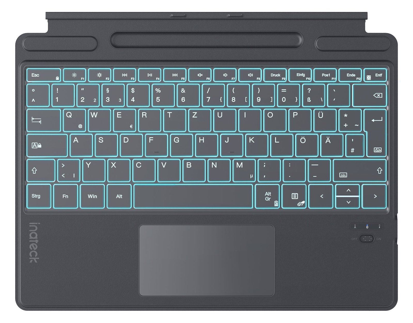 Inateck Keyboard Surface gray Sureface Pro 8-11 Com. - Tastatur - TL: Deutsch, QWERTZ