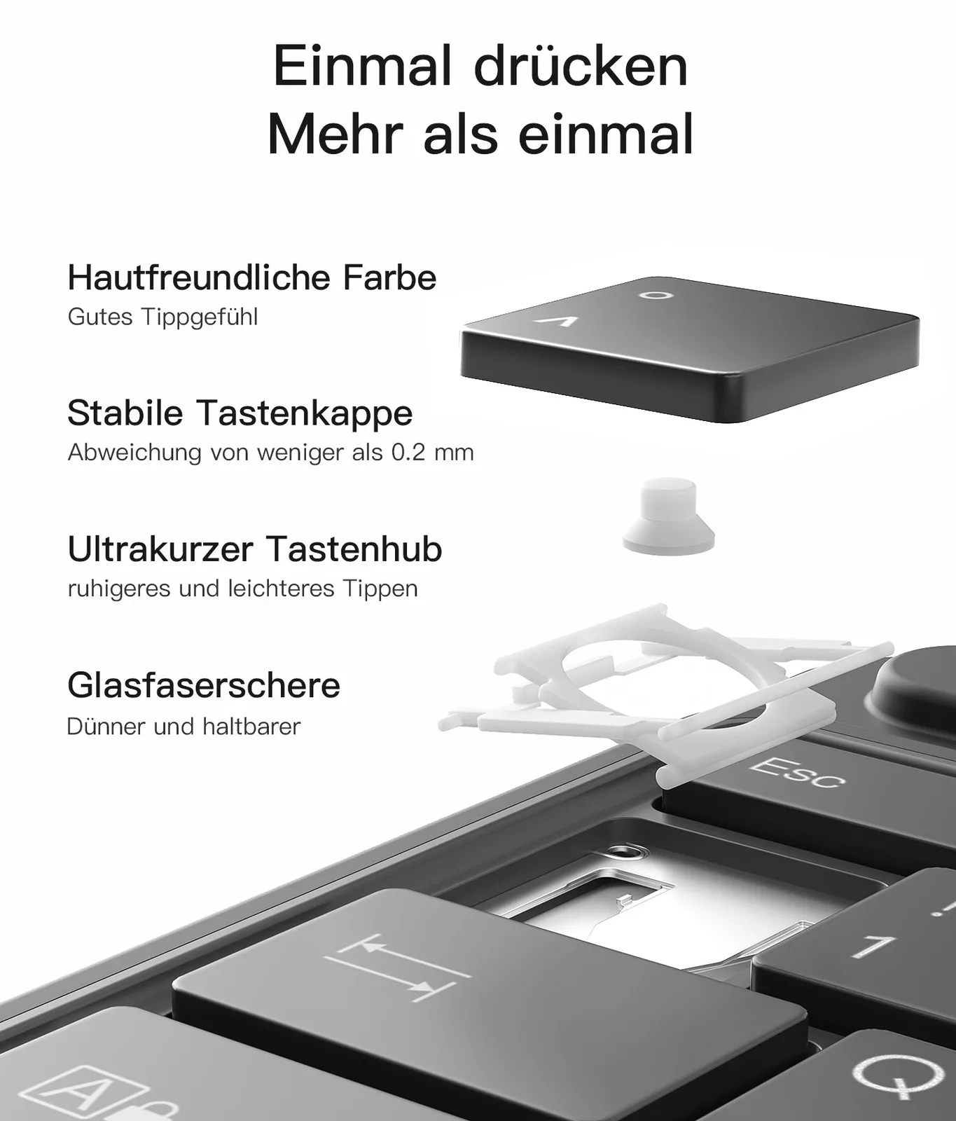 Inateck Keyboard Surface gray Sureface Pro 8-11 Com. - Tastatur - TL: Deutsch, QWERTZ, Ansicht 2