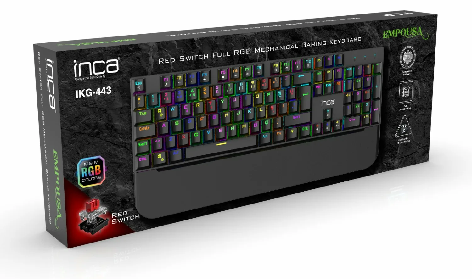 INCA Gaming Tastatur IKG-443 Mechanisch red switch - Tastatur - TL: Deutsch, QWERTZ, Ansicht 2